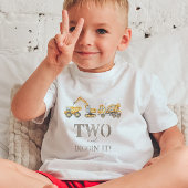 Two en Diggin' It Construction Verjaardag T-shirt