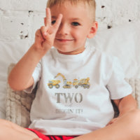 Two en Diggin' It Construction Verjaardag T-shirt