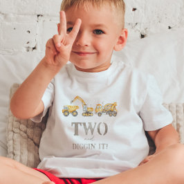 Two en Diggin' It Construction Verjaardag T-shirt