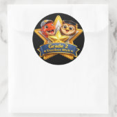 Two excellent work hoot the owl and Rex large roun Ronde Sticker (Tas)