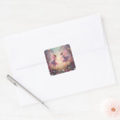 Two Fairies in Fairy Garden Vierkante Sticker (Envelop)