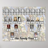 Two Family Trees on White Blossoms Photo     Poster (Voorkant)