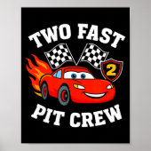 Two Fast 2 2nd Birthday T Crew 2yr Year Old Poster (Voorkant)
