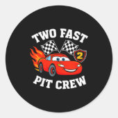Two Fast 2 2nd Birthday T Crew 2yr Year Old  Ronde Sticker (Voorkant)