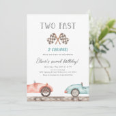 Two Fast 2 Curious Racing 2e verjaardag Kaart (Staand voorkant)