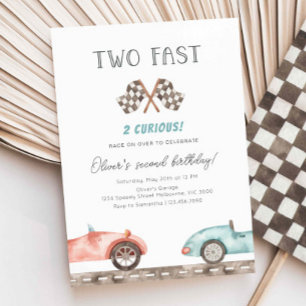 Two Fast 2 Curious Racing 2e verjaardag Kaart