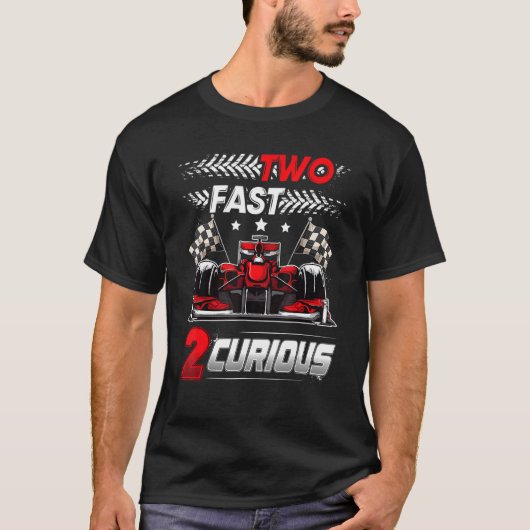 Two Fast 2 Curious racing 2nd Birthday two fast bi T-shirt (Voorkant)