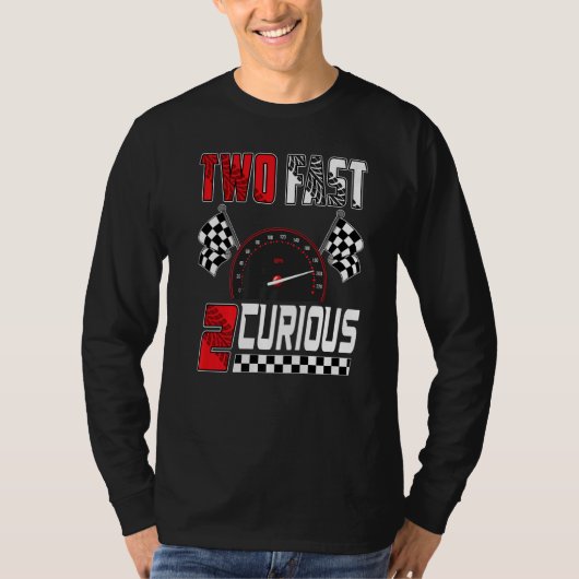 Two Fast 2 Curious Racing 2nd Birthday Two Fast Bi T-shirt (Voorkant)
