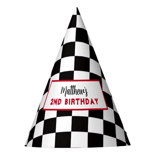 Two Fast 2nd birthday Boy Racing Car Feesthoedjes (Voorkant)