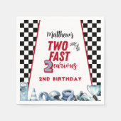 Two Fast 2nd birthday Boy Racing Car Invitation Servet (Voorkant)