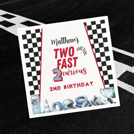 Two Fast 2nd birthday Boy Racing Car Invitation Servet