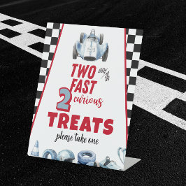 Two Fast 2nd birthday Boy Racing Car Treats  Reclamebord Met Voetstuk