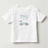 TWO Fast Blauw Race Auto Verjaardag T-shirt (Voorkant)