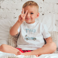 TWO Fast Blauw Race Auto Verjaardag T-shirt