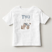 TWO Fast Blue Dirt Bike Birthday T-shirt (Voorkant)
