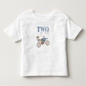 TWO Fast Blue Dirt Bike Birthday T-shirt (Voorkant)