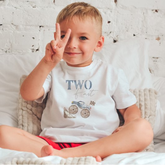 TWO Fast Blue Dirt Bike Birthday T-shirt