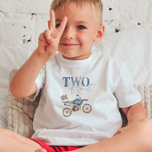 TWO Fast Blue Dirt Bike Birthday T-shirt