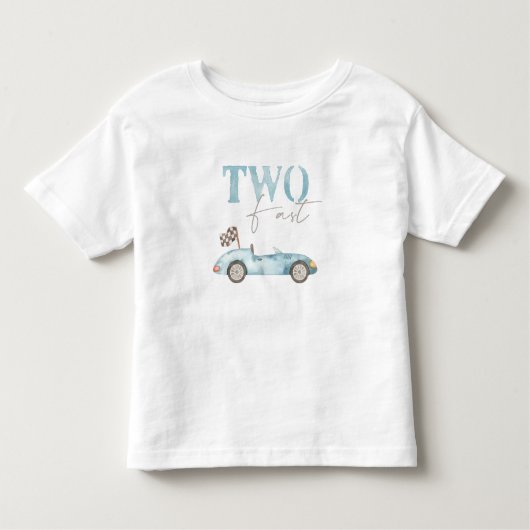 TWO Fast Blue Race Auto Verjaardag T-shirt (Voorkant)