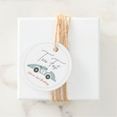 Two Fast Blue Race Car Boy 2nd Birthday Bedankjes Labels (In situ)