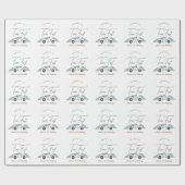 Two Fast Blue Race Car Boy 2nd Birthday Cadeaupapier (Vlak)