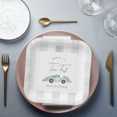 Two Fast Blue Race Car Boy 2nd Birthday Papieren Bordje