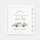 Two Fast Blue Race Car Boy 2nd Birthday Servet (Voorkant)