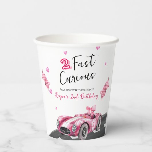 Two Fast Curious Birthday Papieren Bekers (Achterkant)