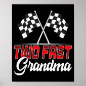 Two Fast Grandma Second Birthday Racing Car Family Poster (Voorkant)