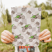 Two Fast Green Dirt Bike Invitation Kaart