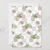 Two Fast Green Dirt Bike Invitation Kaart (Achterkant)