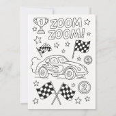 Two Fast Race Car Birthday Party Kaart (Achterkant)