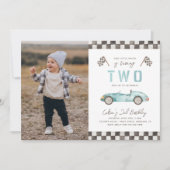 TWO Fast Racing Birthday Invitation | Racen Kaart (Voorkant)