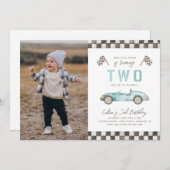 TWO Fast Racing Birthday Invitation | Racen Kaart (Voorkant / Achterkant)