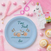 Two Fast Racing Car Boy 2nd Birthday Personalized Papieren Bordje (Feest)