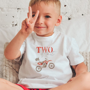 TWO Fast Red Dirt Bike Birthday T-shirt