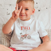 TWO Fast Red Dirt Bike Birthday T-shirt