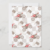 Two Fast Red Dirt Bike Invitation Kaart (Achterkant)