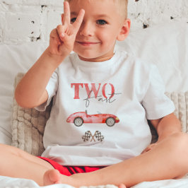 TWO Fast Red Race Car Verjaardags T-Shirt
