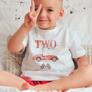 TWO Fast Red Race Car Verjaardags T-Shirt