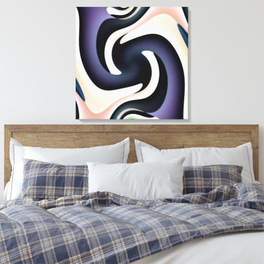 Two Feet Square Abstract Verpakt Canvas (Insitu (Slaapkamer))