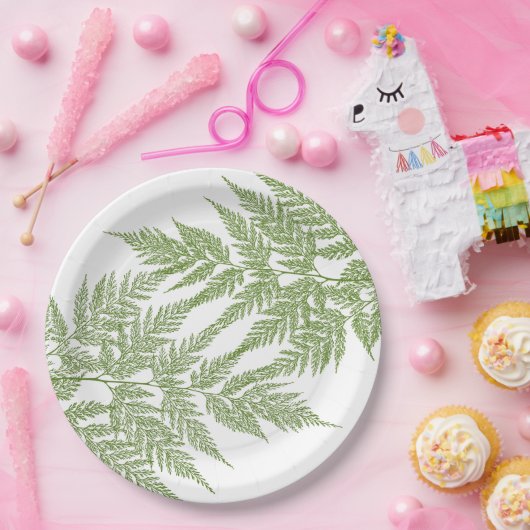 Two Fern Fronds Silhouette Papieren Bordje (Feest)