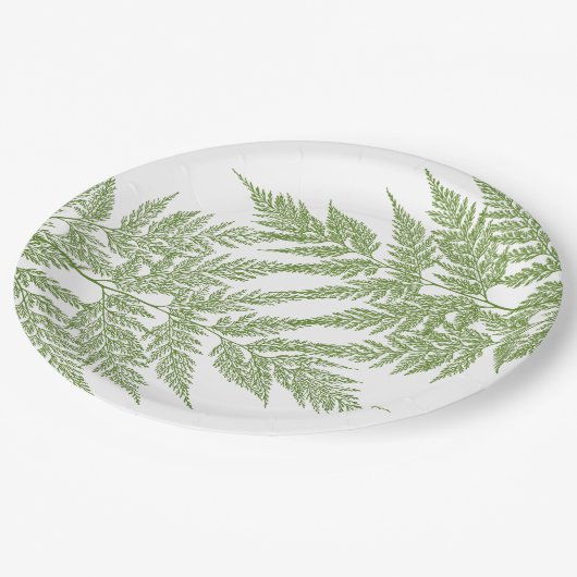 Two Fern Fronds Silhouette Papieren Bordje (Gekanteld)