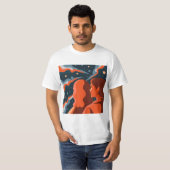Two Figures Contemplating an Abstract Cosmic Scene T-shirt (Voorkant volledig)