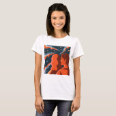 Two Figures Contemplating an Abstract Cosmic Scene T-shirt (Voorkant volledig)