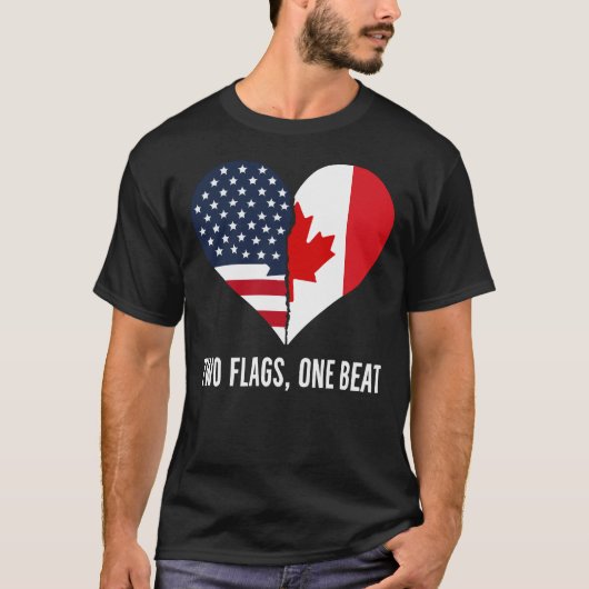 Two Flags One verslaat Canada🇨🇦 Amerika🇺🇸 T-shirt (Voorkant)