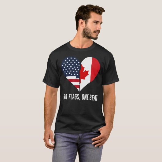 Two Flags One verslaat Canada🇨🇦 Amerika🇺🇸 T-shirt (Voorkant volledig)