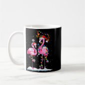 Two Flamingo With Santa Hat And Lights Merry Chris Koffiemok (Links)