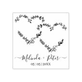 Two Floral Wildflowers Hearts for Wedding Rubberstempel (Afrduk)