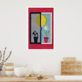 Two Flowers Matchbox Print Vintage Eastern Europe (Keuken)